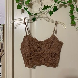 SHEIN pink/cream sleeveless crop top